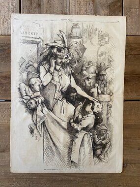 Thomas Nast, Political Carton, Harper's Weekly, Antique Print